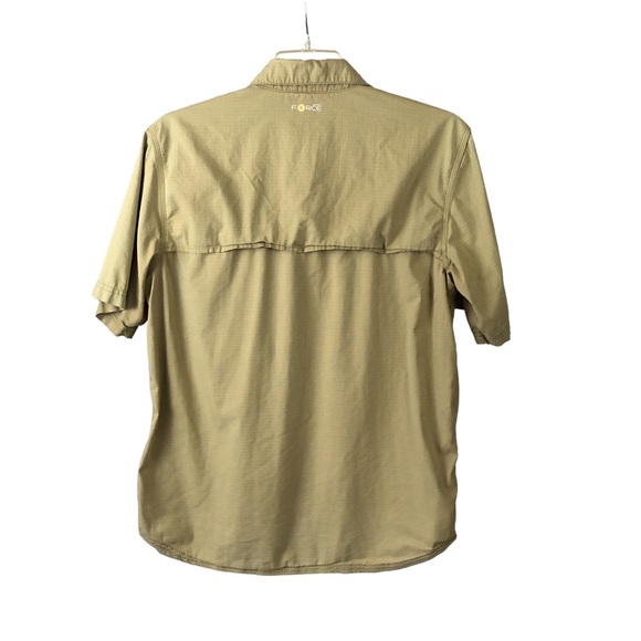 Men's Carhartt Force Dark Khaki Short Sleeve Button Down Work Shirt. Size Medium - Picture 2 of 16